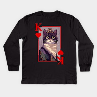 Cat King of Hearts Kids Long Sleeve T-Shirt